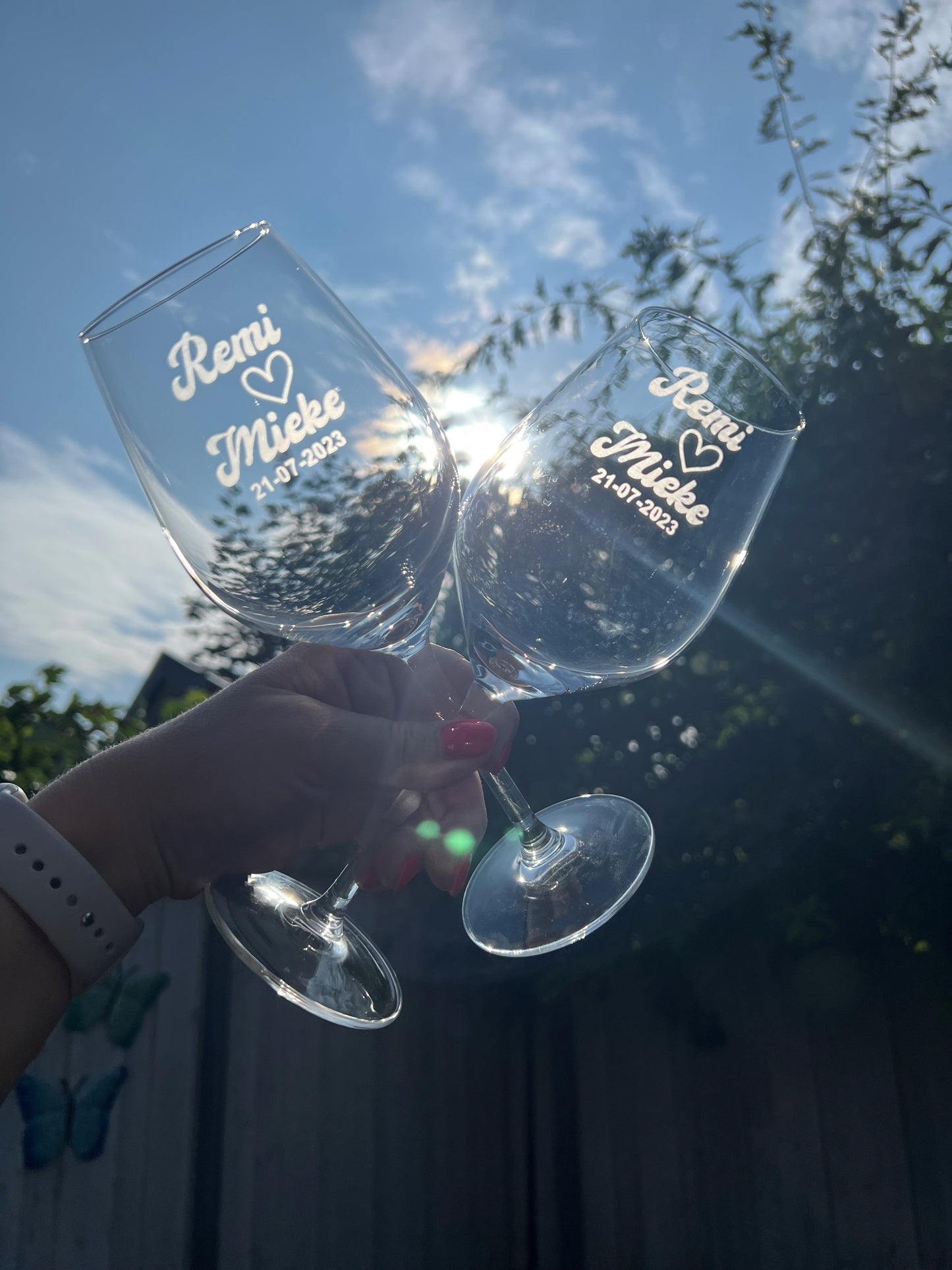 Wijnglas rood gepersonaliseerd