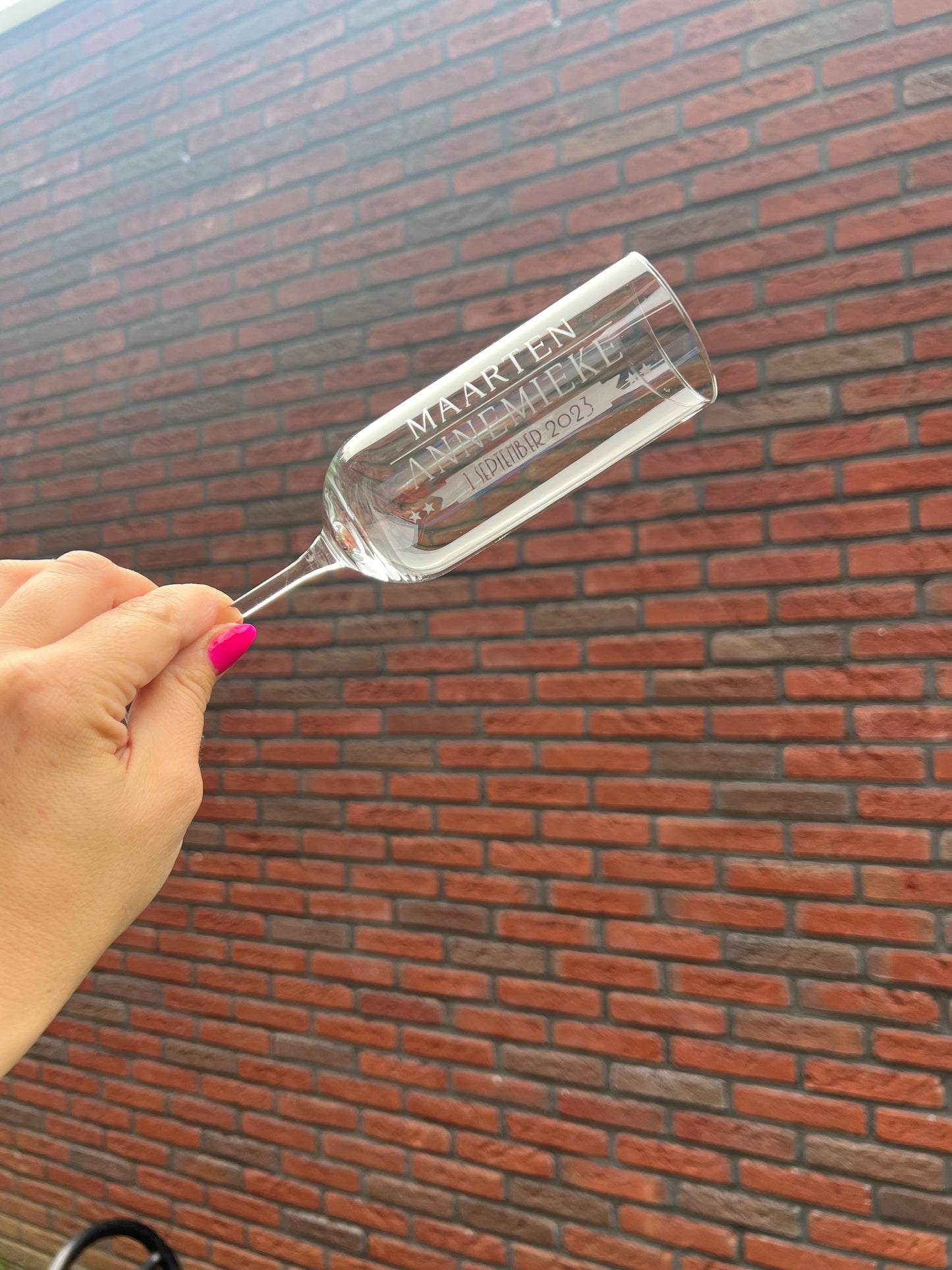Champagneglas gepersonaliseerd