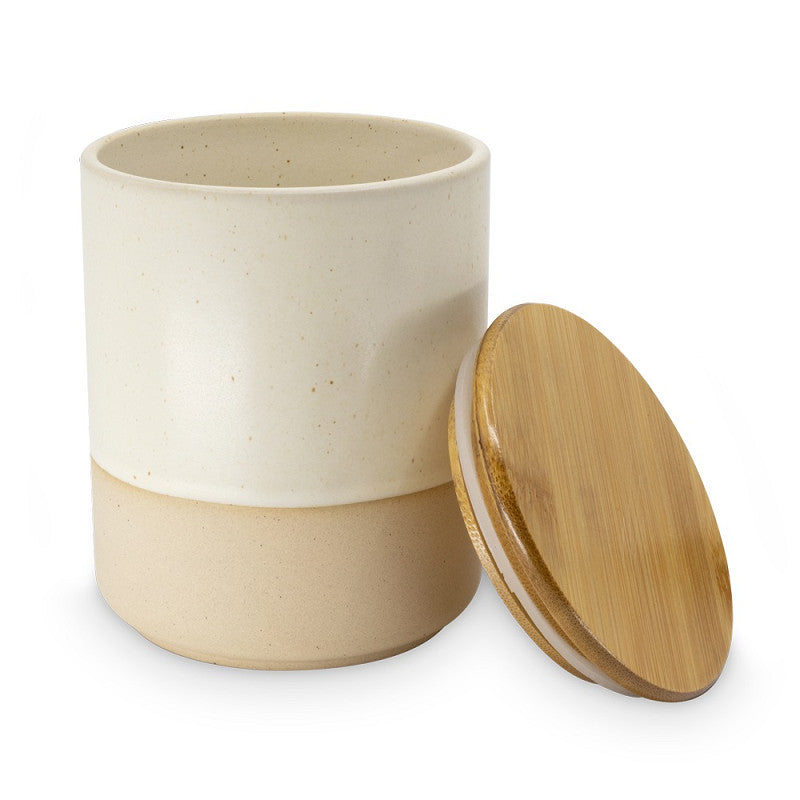 Decoratieve voorraadpot wit