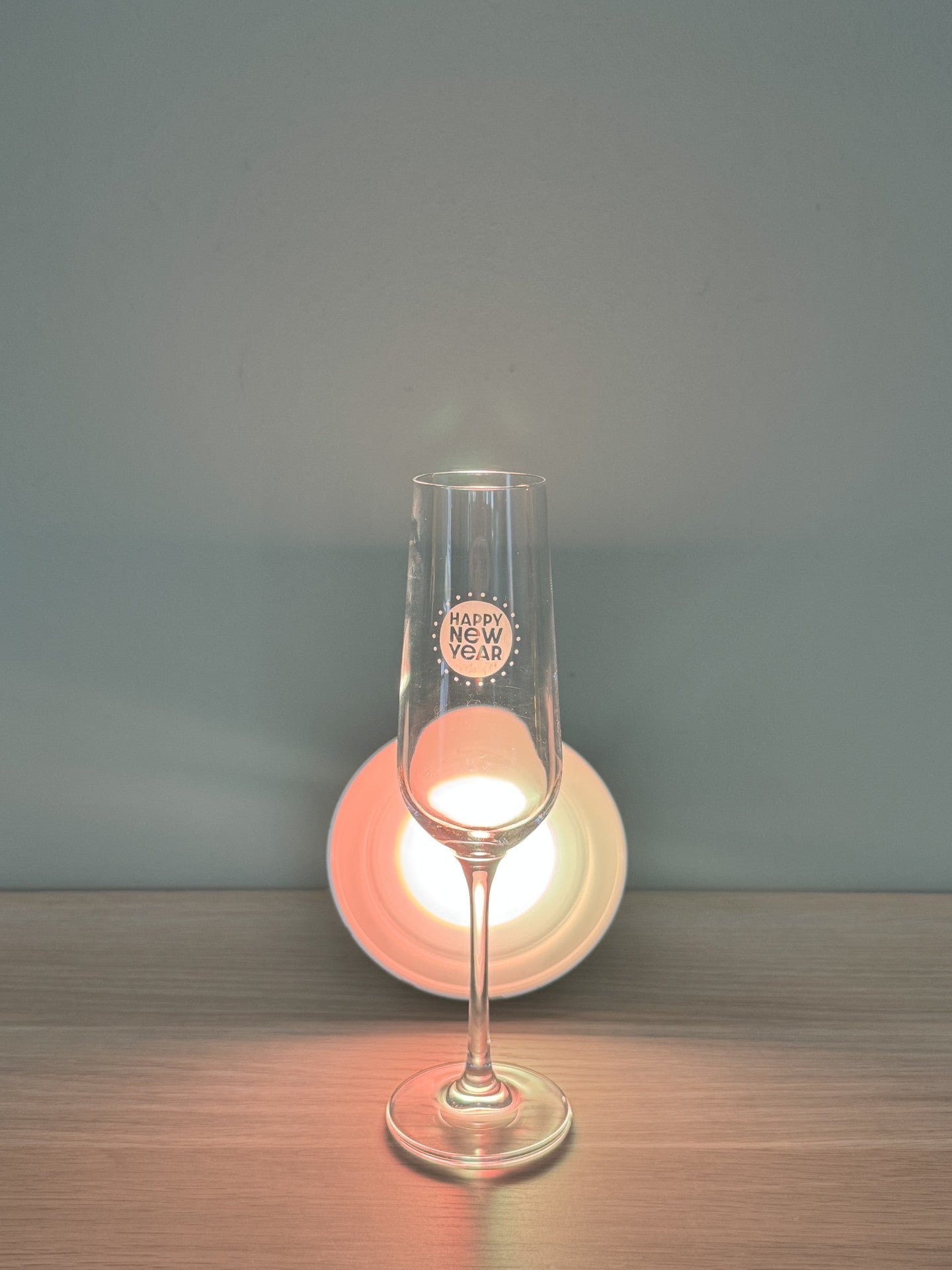 Champagneglas Happy New Year Circle