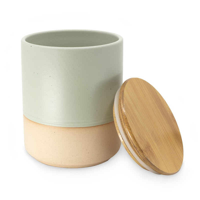 Decoratieve voorraadpot groen